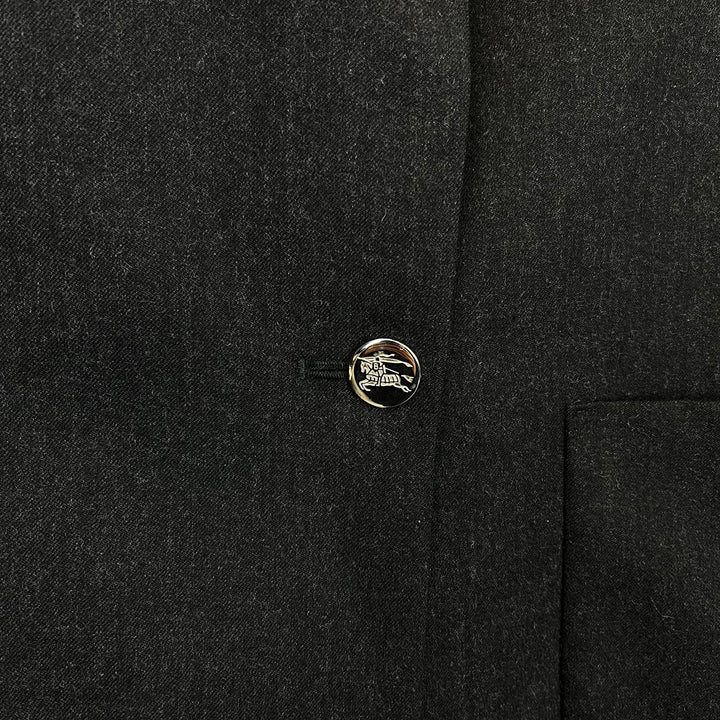 Burberry Grey Double Breasted Wool Blazer - M