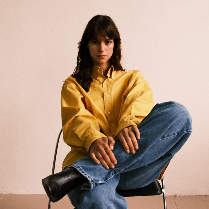 Christian Dior Ochre Yellow Cotton Oversized Shirt - L