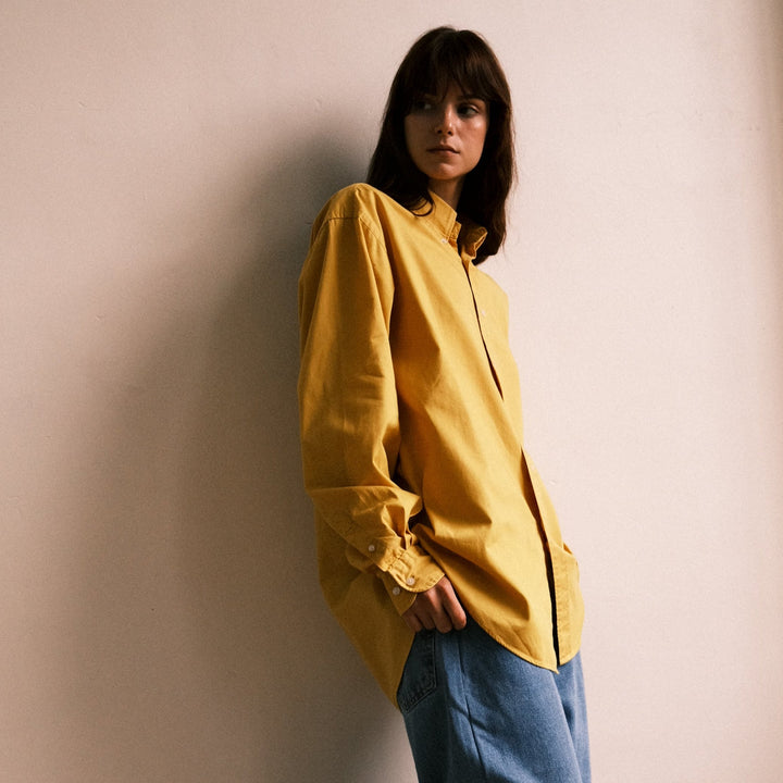 Christian Dior Ochre Yellow Cotton Oversized Shirt - L