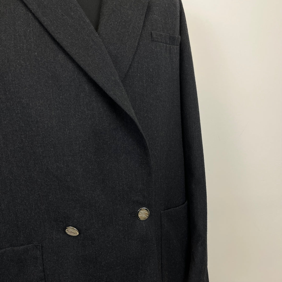 Burberry Grey Double Breasted Wool Blazer - M