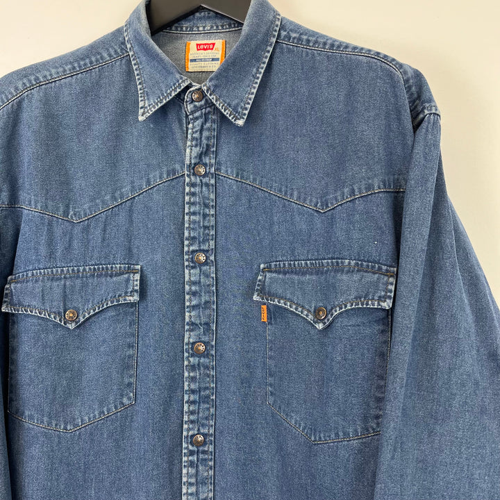 orange tab deep indigo shirt - XL