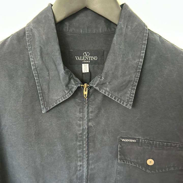 Valentino Oversized Cotton Shirt Jacket Navy - L