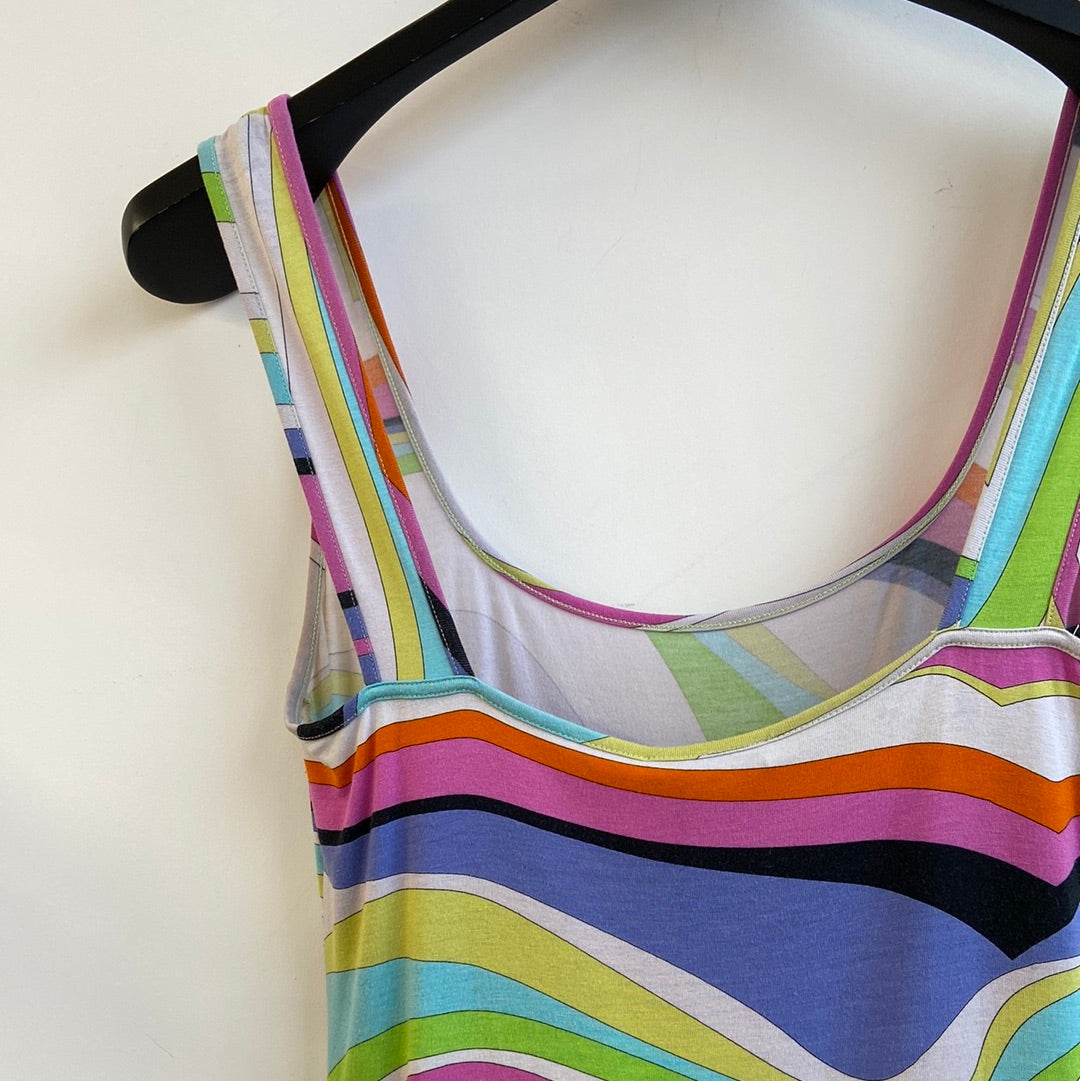 Emilio Pucci Firenze swirl stripe print vest top - M