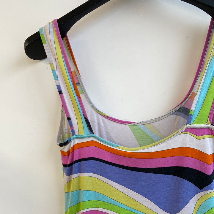 Emilio Pucci Firenze swirl stripe print vest top - M