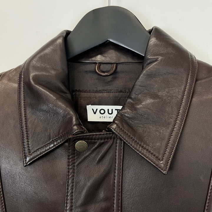 Premium Dark Brown Leather Jacket - L