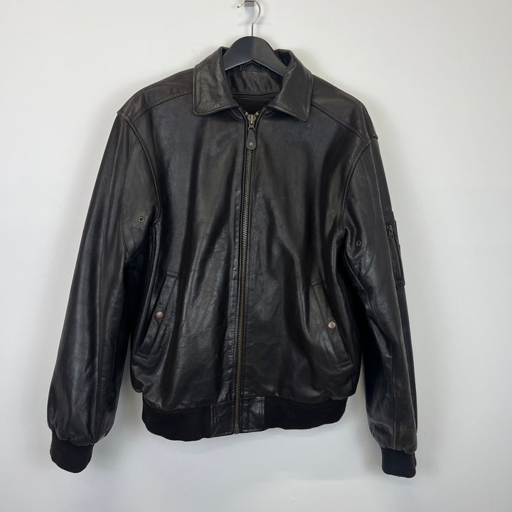 Aviatrix lined leather jacket - L