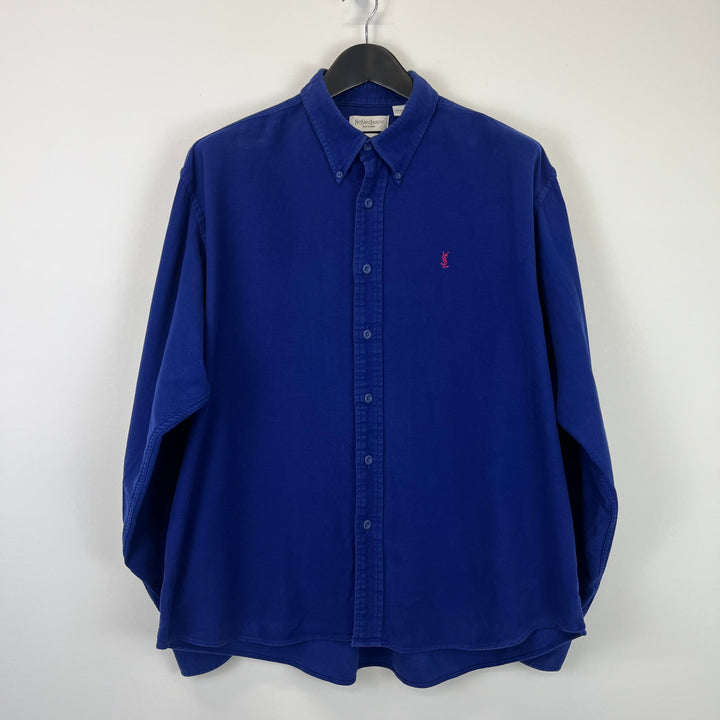 Deep blue Velvet cotton shirt - XL
