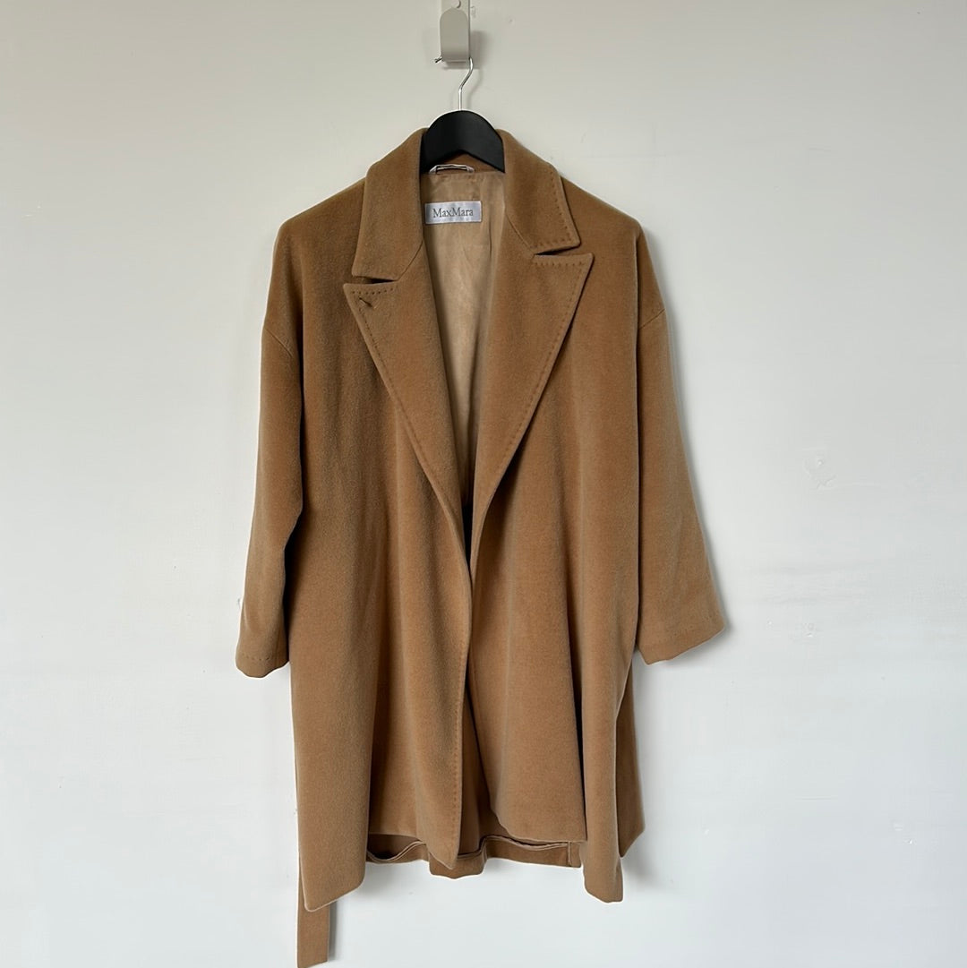 Max Mara Beige Wool Coat - Size M