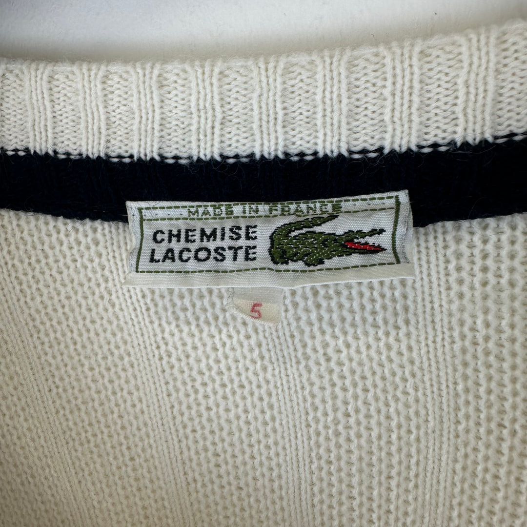 Lacoste vintage 80s white preppy knitted Tank - L