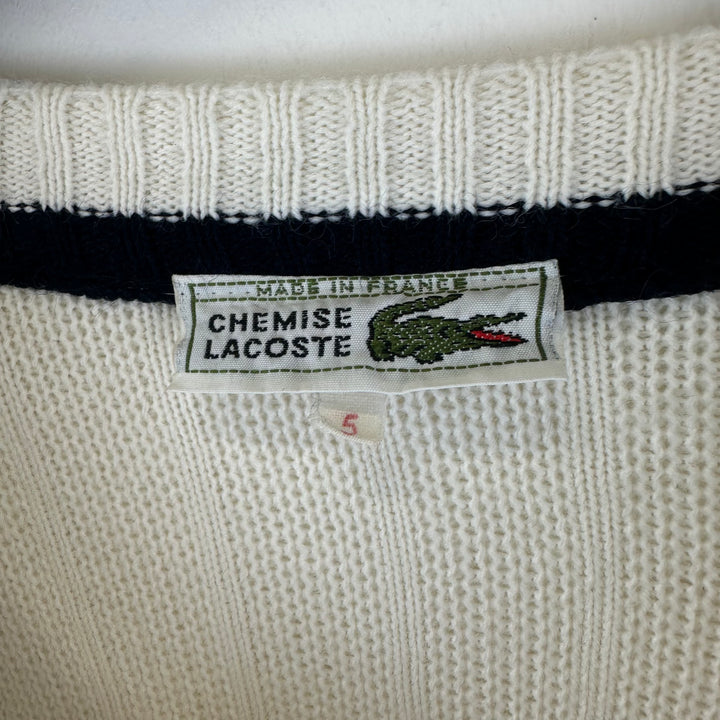 Lacoste vintage 80s white preppy knitted Tank - L