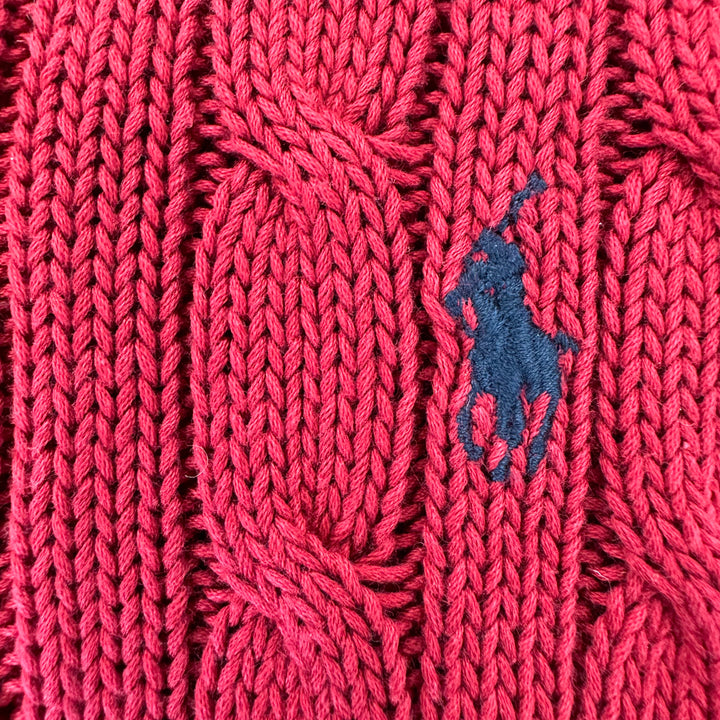 Ralph Lauren Red Cable Cotton Sweater - M