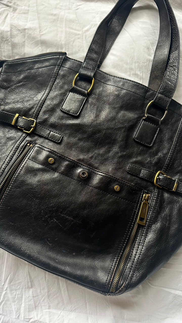 YSL Real Leather Brown Tote bag - L