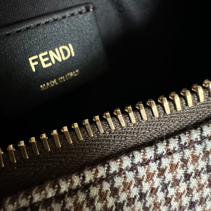 Fendi Fendigraphy Houndstooth & Leather Hobo bag - Small