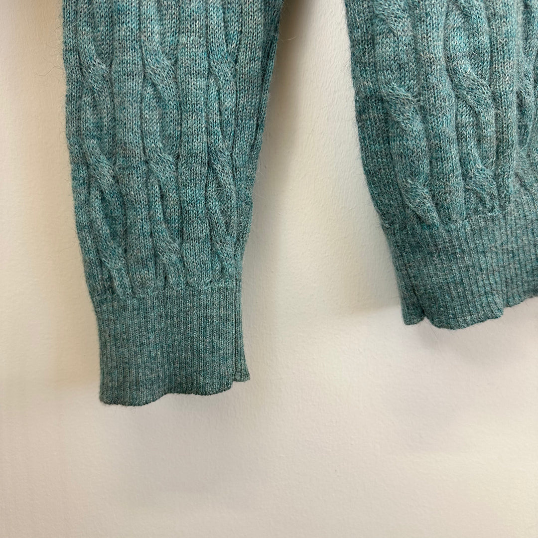 Lacoste vintage 2000 green cable knitted cardigan - S