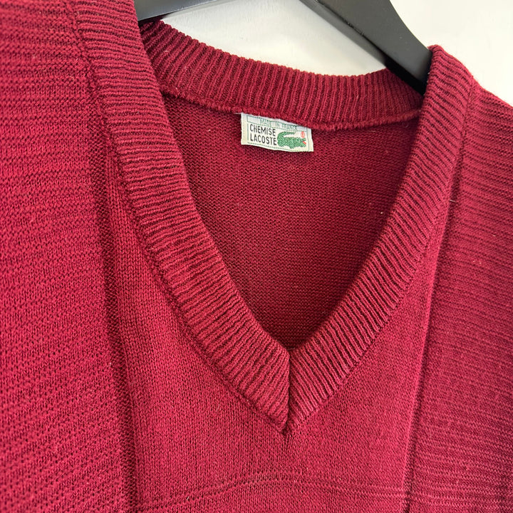 Lacoste vintage 80s Burgundy Cotton knitted Tank - L