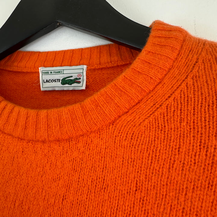 Lacoste vintage wool orange knitted crew- M