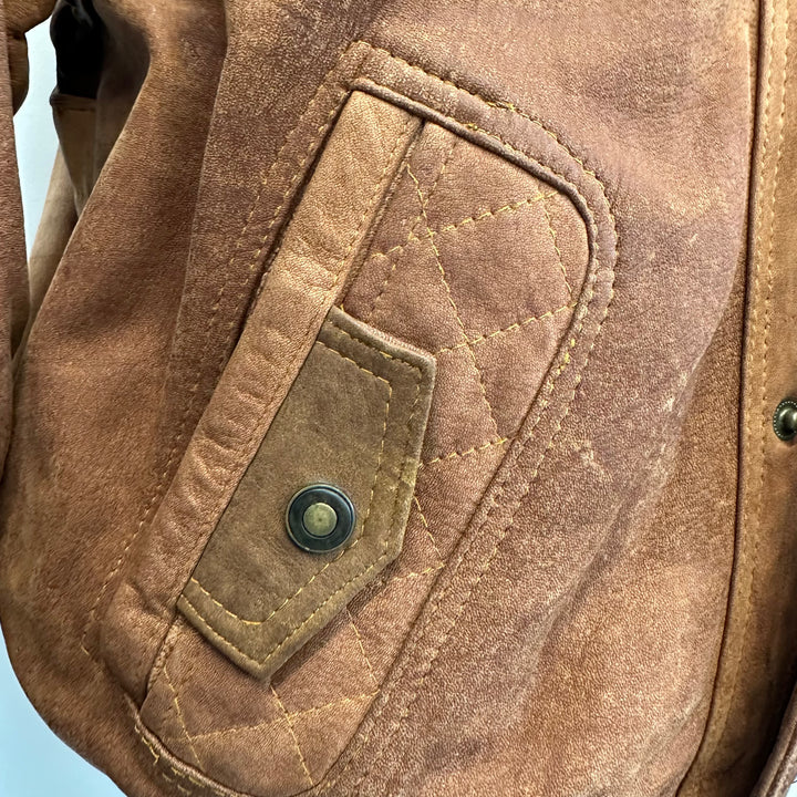Premium Light Brown Suede Jacket - L
