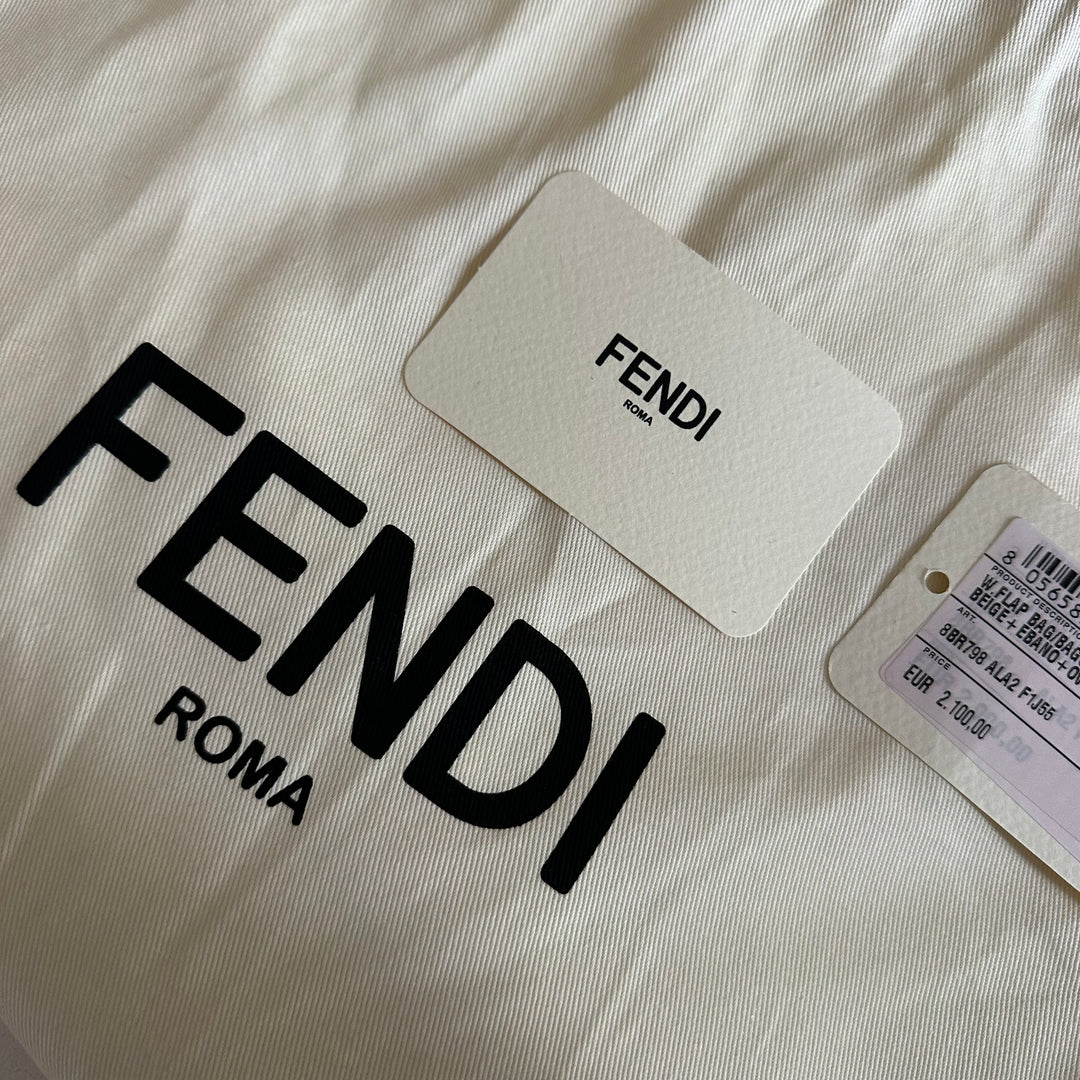 Fendi Fendigraphy Houndstooth & Leather Hobo bag - Small