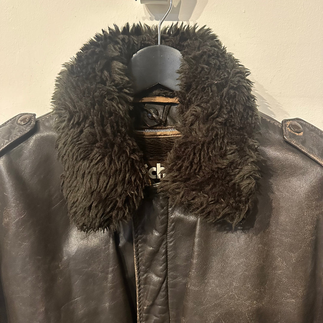 Schott Brown Leather Aviator - M