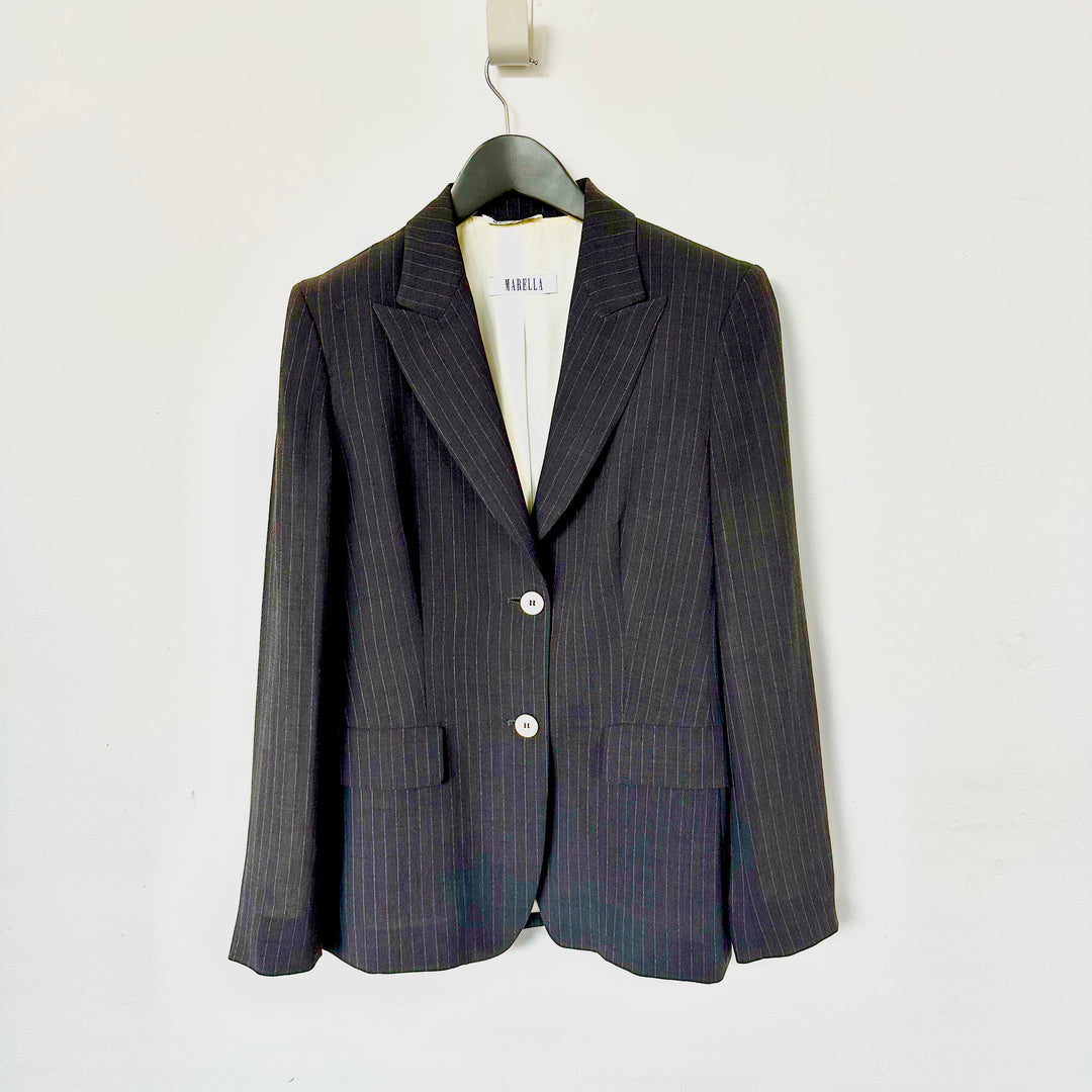 Marella grey pinstripe trouser suit - size m