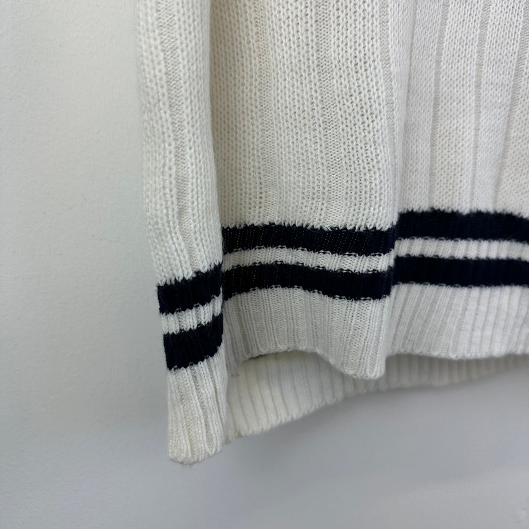 Lacoste vintage 80s white preppy knitted Tank - L