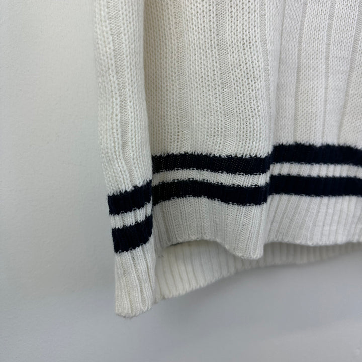 Lacoste vintage 80s white preppy knitted Tank - L