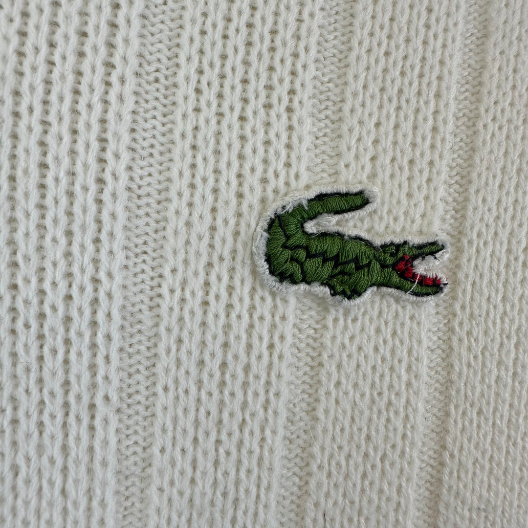 Lacoste vintage 80s white preppy knitted Tank - L
