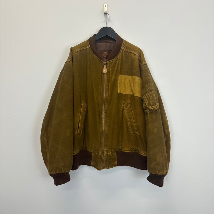 Reworked Brown Padded Cotton moleskin Jacket - L