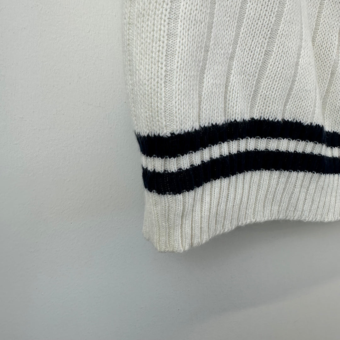 Lacoste vintage 80s white preppy knitted Tank - L