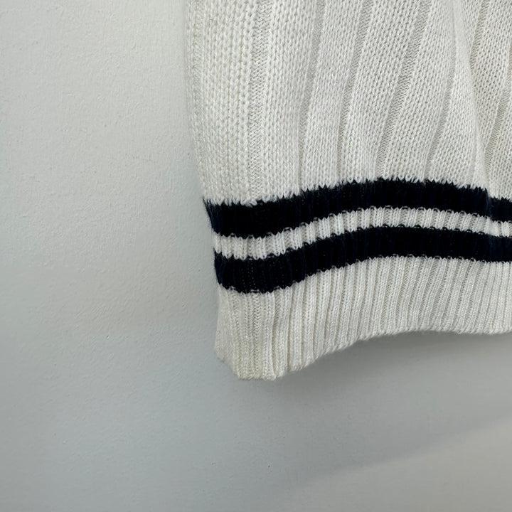 Lacoste vintage 80s white preppy knitted Tank - L