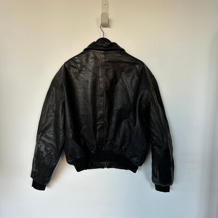 Real Leather Washed Black jacket - size M