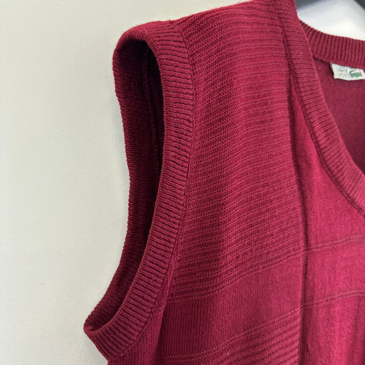 Lacoste vintage 80s Burgundy Cotton knitted Tank - L