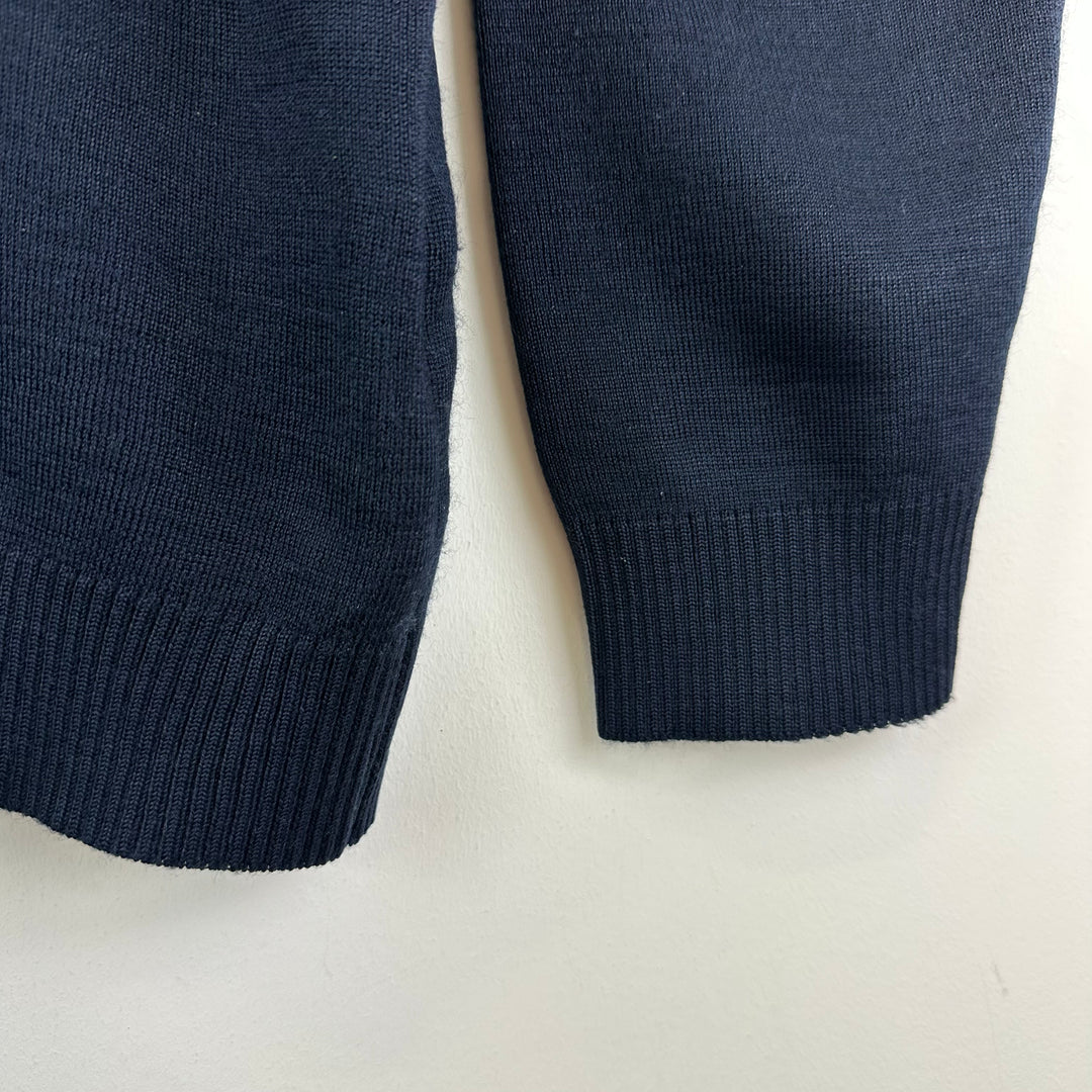 Lacoste vintage 80s Navy knitted polo - M