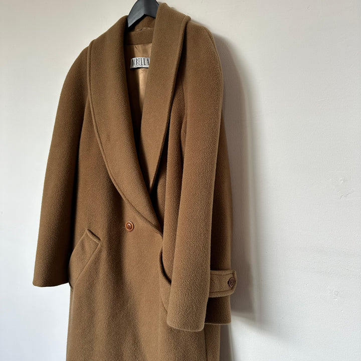 Marella Wool Tan Maxi Overcoat - UK14/16