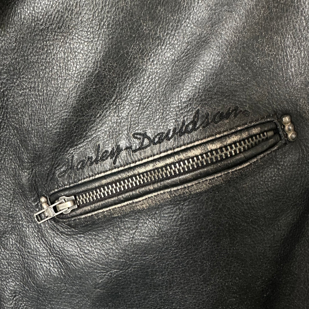Harley Davidson real leather distressed biker jacket - L