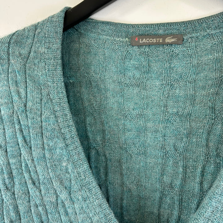 Lacoste vintage 2000 green cable knitted cardigan - S
