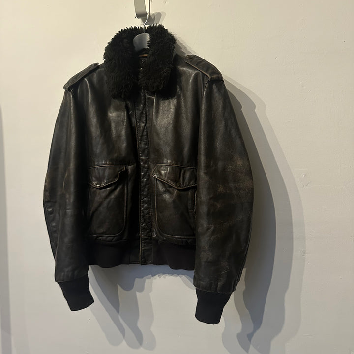 Schott Brown Leather Aviator - M