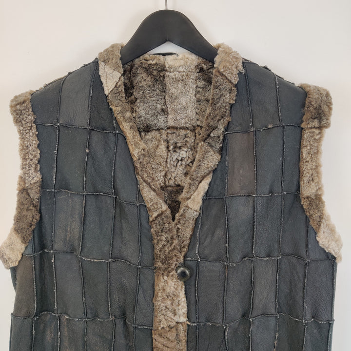 Shearling lined Suede Waistcoat - M