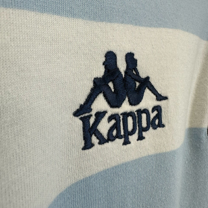 Baby blue & white striped Rugby jersey top - L