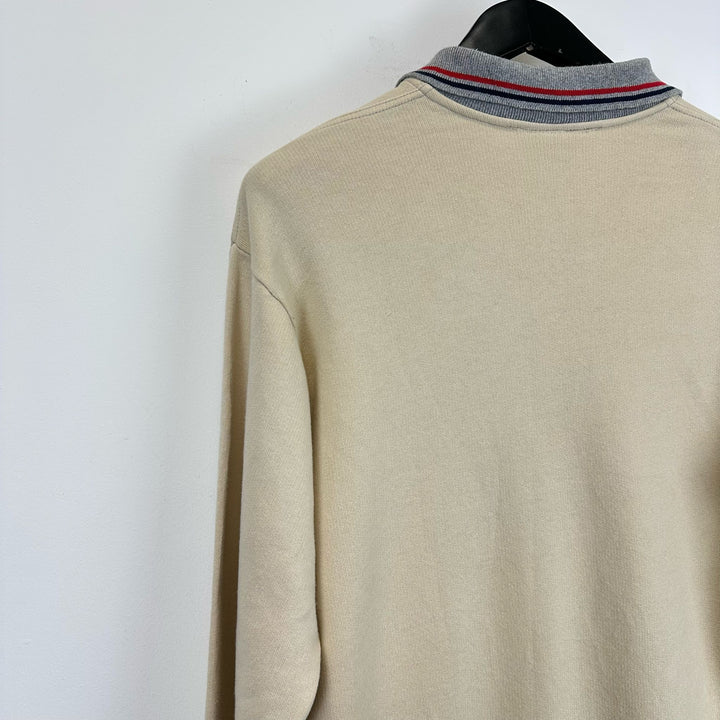 Beige Rugby Jersey Top with Rib collar - L
