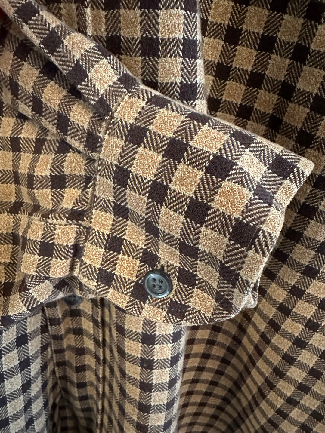 YSL Brown Check Cotton Flannel Oversized Shirt - UK8-14