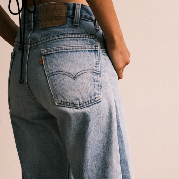 WIDE LEG FIT Denim Jeans - Pale Wash