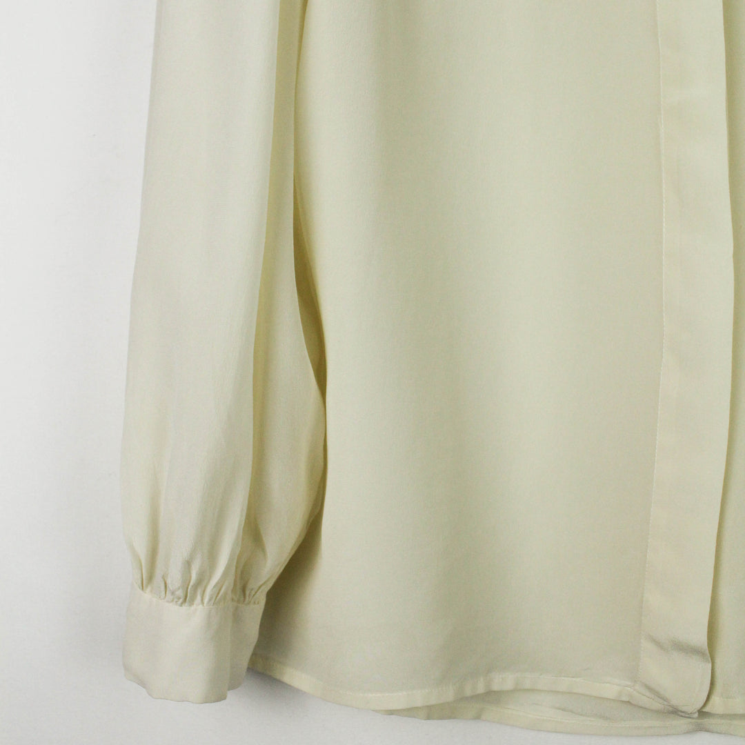 Off-white silk tie neck blouse - S