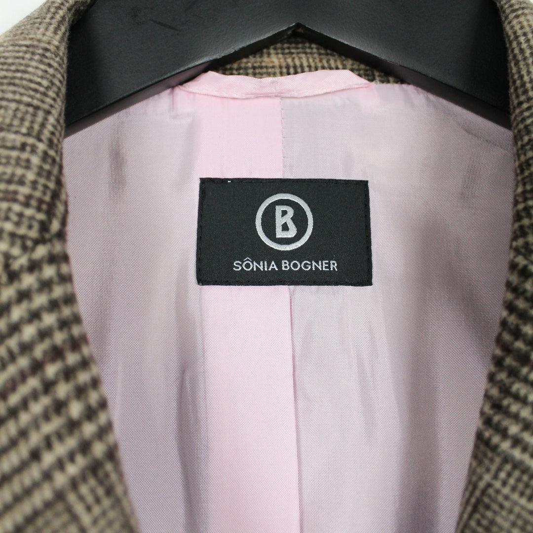 Sonia Bogner brown tartan two piece suit, SIZE 8-10