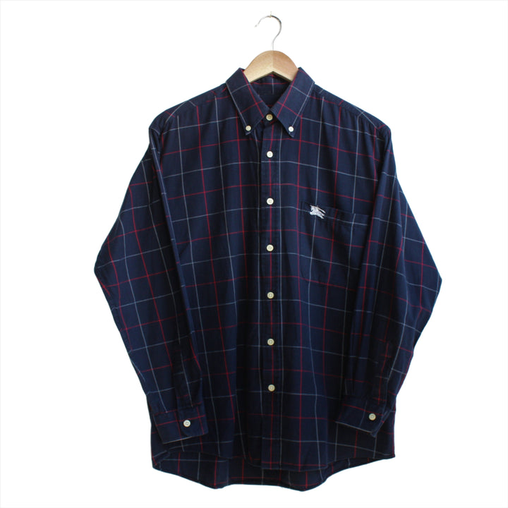 Burberry navy and red check cotton button shirt - Oversized