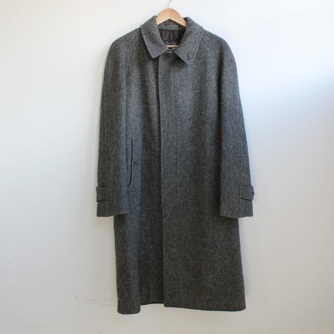 Burberry grey wool tweed coat - L