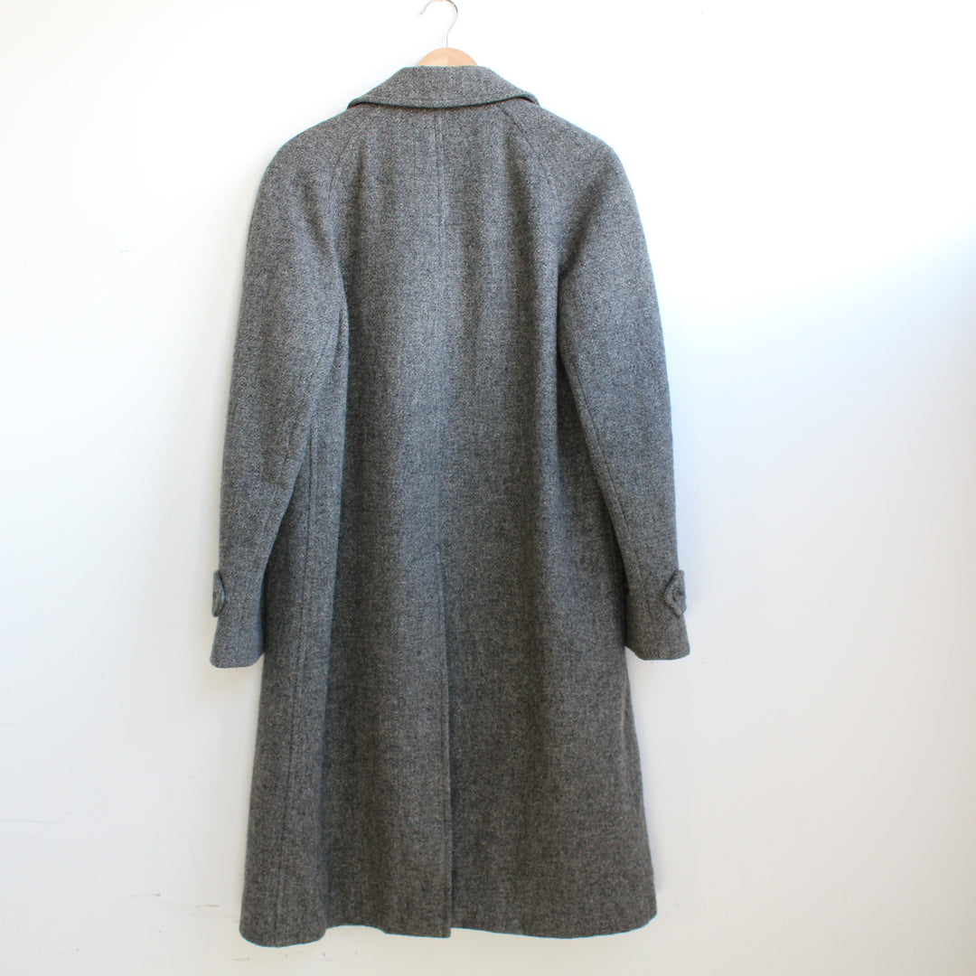 Burberry grey wool tweed coat - L