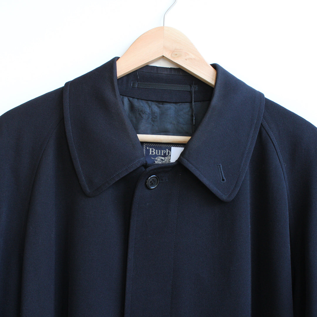 Burberry navy long trench button coat