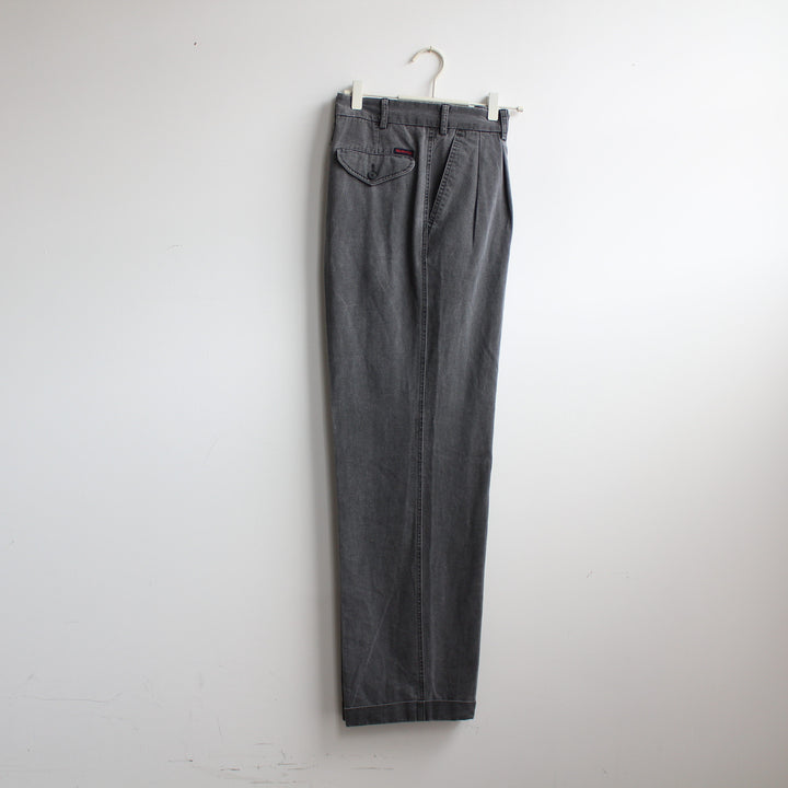 Burberry grey worn tailored trousers rolled ankle hem - M