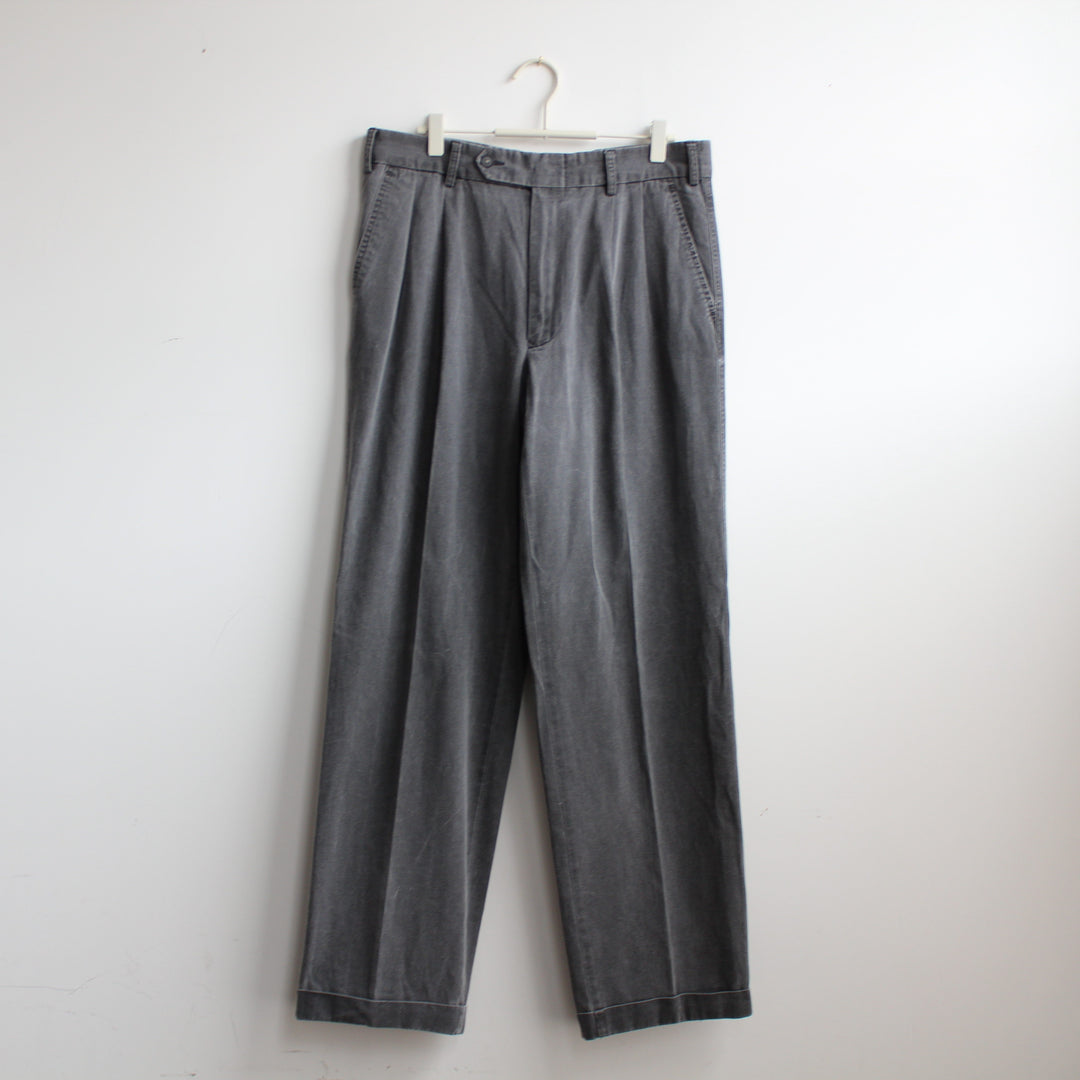 Burberry grey worn tailored trousers rolled ankle hem - M